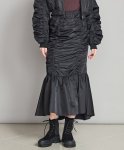 画像1: ナイロンツイルマーメイドスカート ブラック【double standard clothing】 (1)