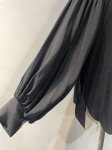 画像3: シルク調ふんわり袖シアートップス ブラック (3)